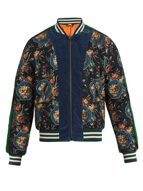 gucci flower velvet bomber jacket|Gucci bomber jacket men's.